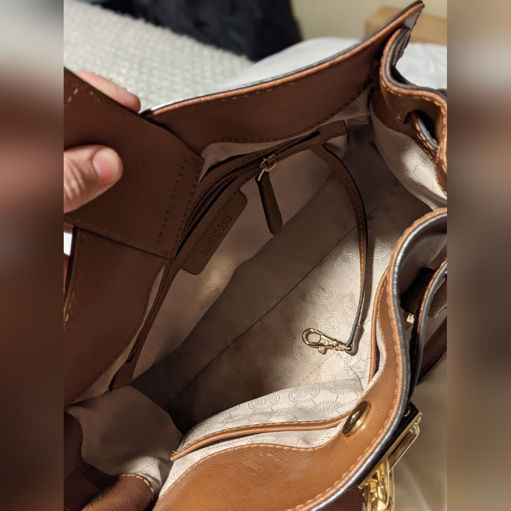 Michael kors gold & brown purse With Wallet - Picture 7 of 14